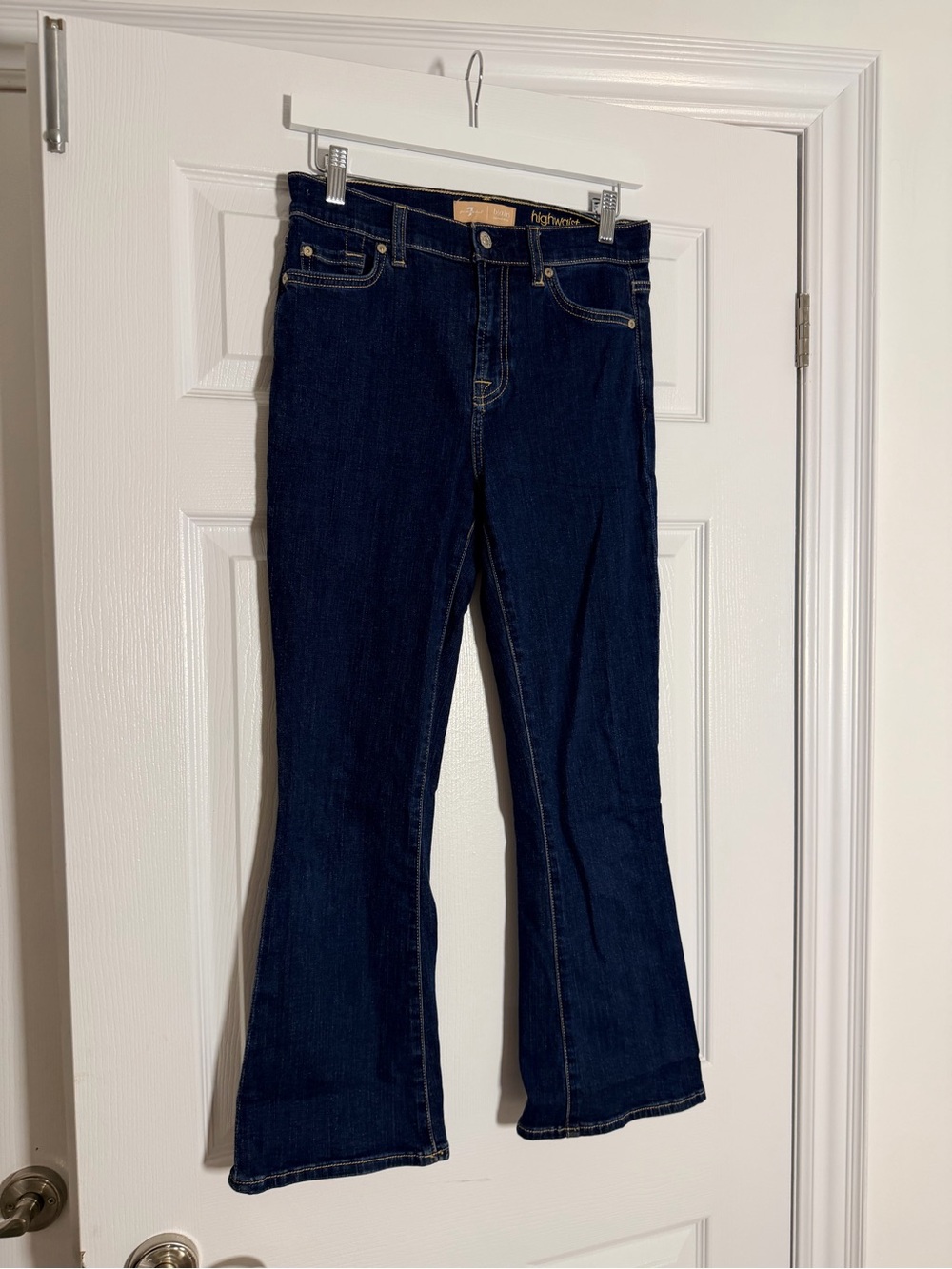 7 For All Mankind Blair High Waist Slim Kick Flare Jeans Dark Wash